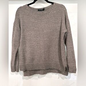 Lauren by Ralph Lauren 100% Cotton Grey Pullover Sweater Size Medium